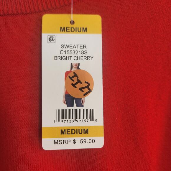 Vince Camuto Womens Size Medium‎ Red Short Sleeve Sweater NWT - Picture 7 of 7